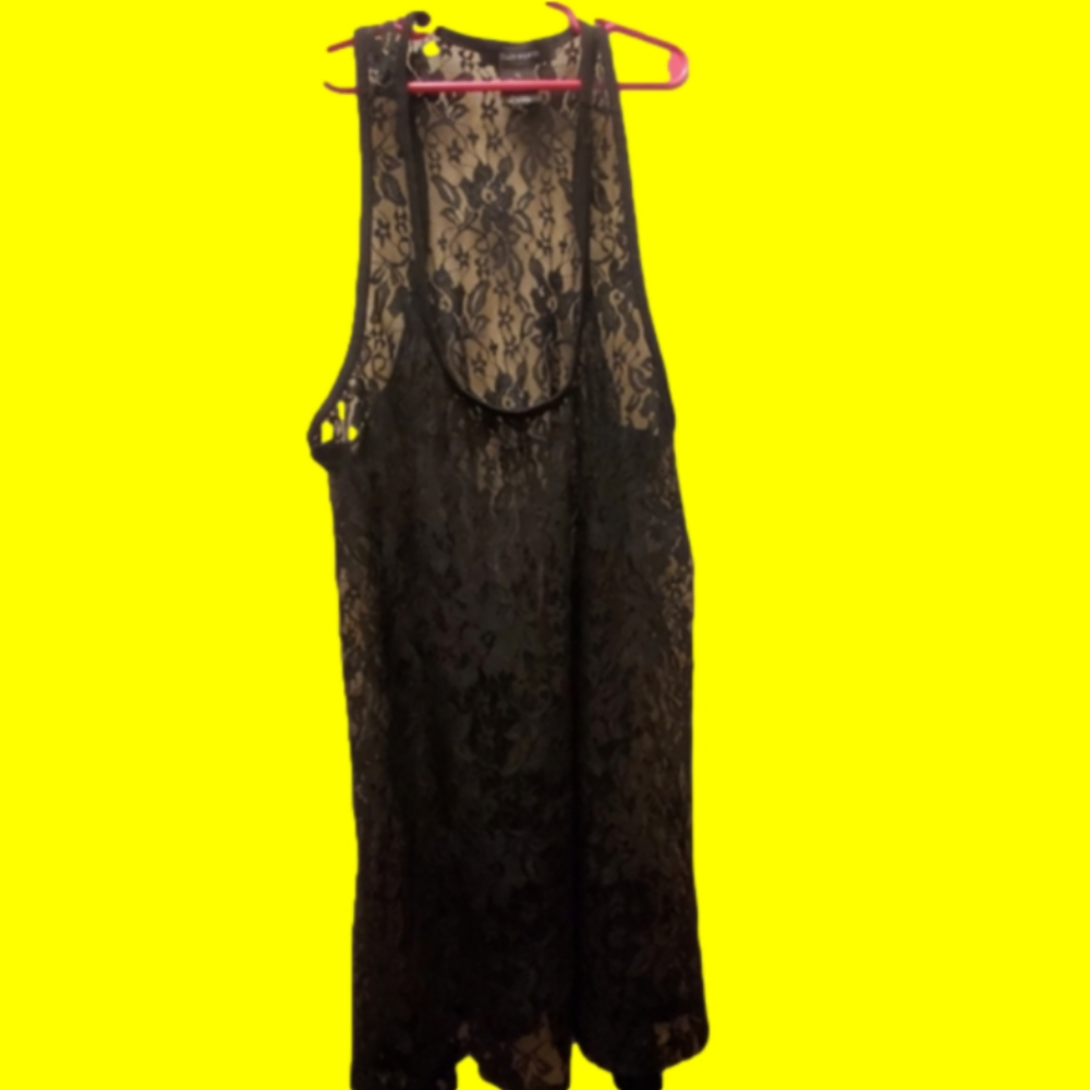 Womens size XL (Ellen Weaver) black lace swim cover